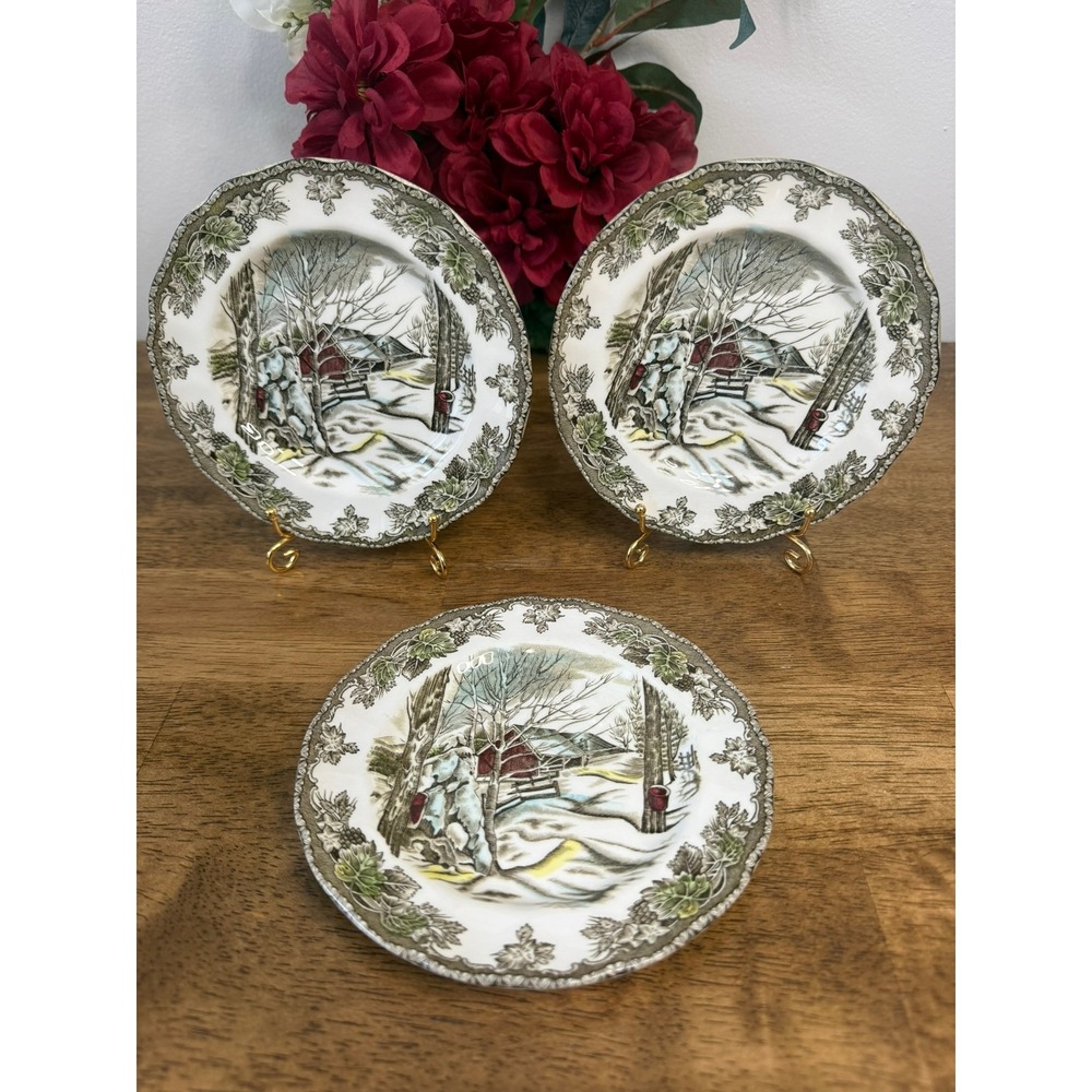 Vintage Johnson Brothers Friendly Village‎ Sugar Maples Salad Plates England